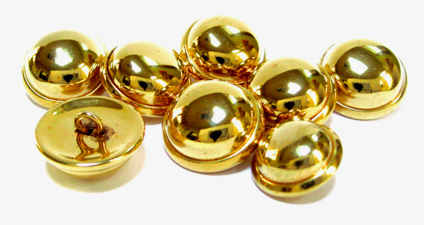 Grekywin High-Grade British Style Metal Buttons for Coat, Blazer, Suits,  Uniform, Jacket, etc, Crown Style (Frosted Gold)